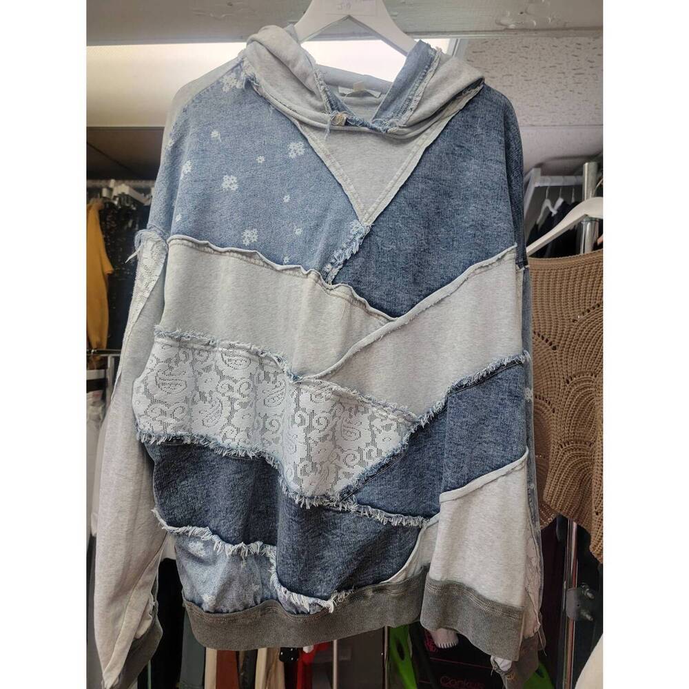 NEW OLI & HALI women's denim patch jacket in blue